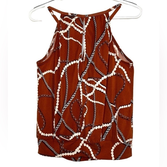 STUDIO by JPR Surplice Halter Tank with Pearls and Chains Design, Size XS - Picture 3 of 9